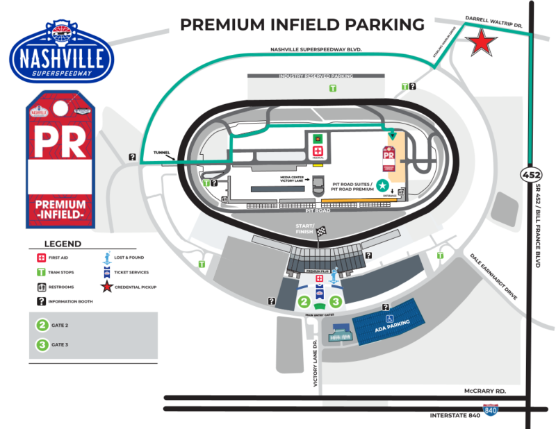 Premium Infield Parking Map