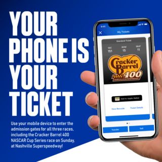 Mobile Tickets with the Nashville Superspeedway App