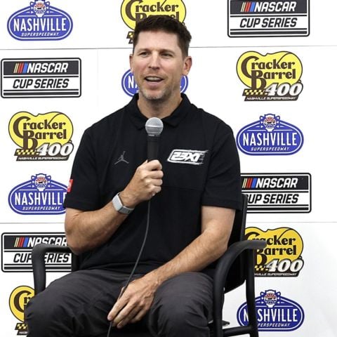 Denny Hamlin will lead the Cracker Barrel 400 from the pole Sunday.